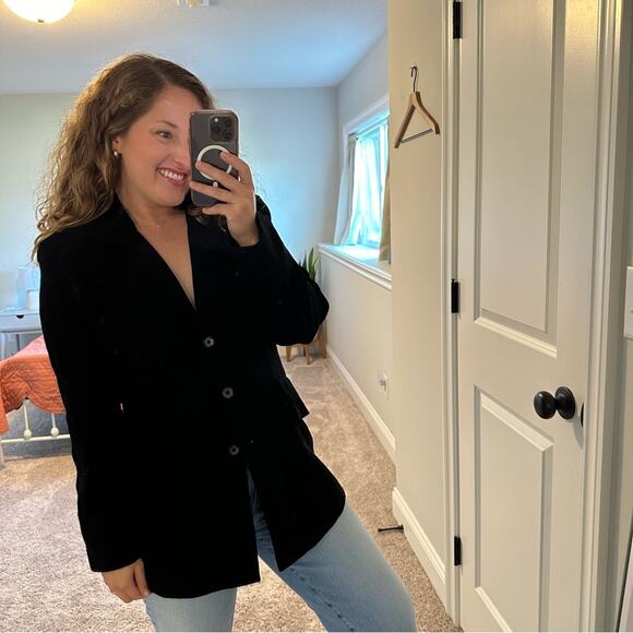 Vintage Zelda Black Button Front Blazer Jacket Medium - Picture 3 of 10